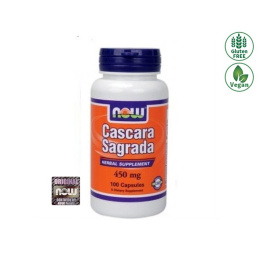 Cascara Sagrada (Szakłak amerykański) —  na sprawne trawienie i zdrowe jelita 100 kapsułek wegańskich (450 mg) NOW
