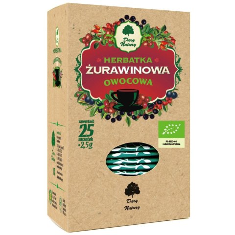 HERBATKA ŻURAWINOWO - OWOCOWA BIO (25 x 2,5 g) 62,5 g - DARY NATURY