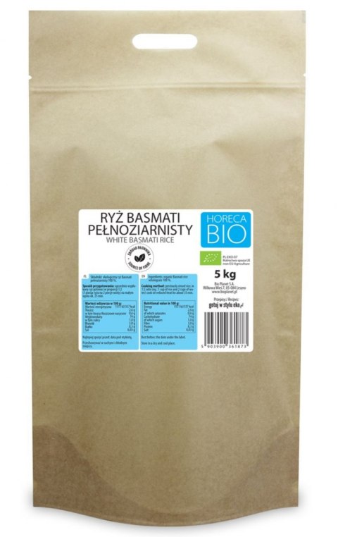 RYŻ BASMATI PEŁNOZIARNISTY BIO 5 kg - HORECA