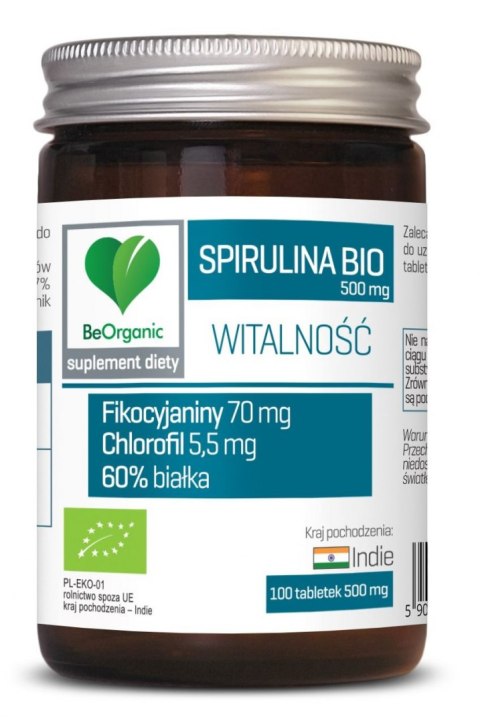 SPIRULINA BIO (500 mg) 100 TABLETEK - BE ORGANIC