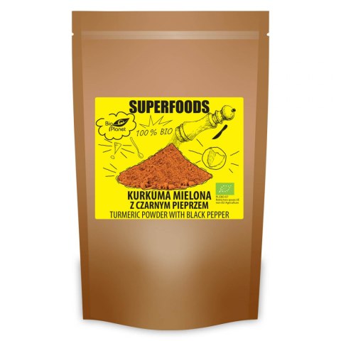 KURKUMA MIELONA Z CZARNYM PIEPRZEM BIO 200 g - BIO PLANET SUPERFOODS