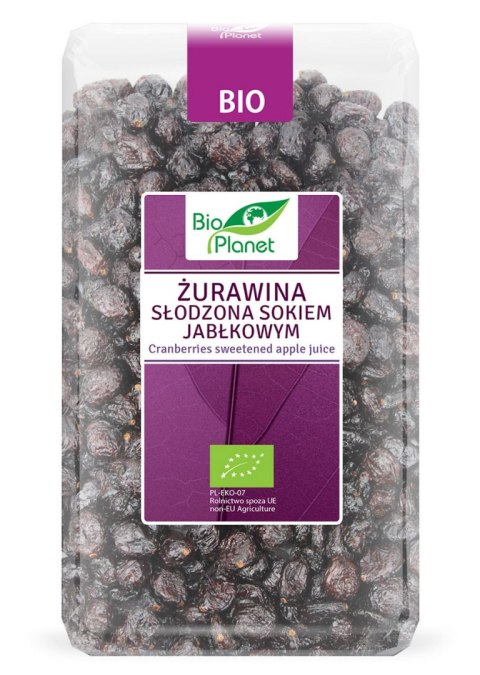 ŻURAWINA SŁODZONA SOKIEM JABŁKOWYM BIO 1 kg - BIO PLANET