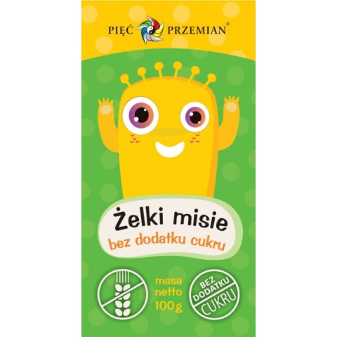 Żelki misie owocowe bez dodatku cukru bezglutenowe 100 g Pięć Przemian