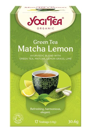 HERBATA ZIELONA Z CYTRYNĄ I MATCHĄ (GREEN TEA MATCHA LEMON) BIO (17 x 1,8 g) 30,6 g - YOGI TEA