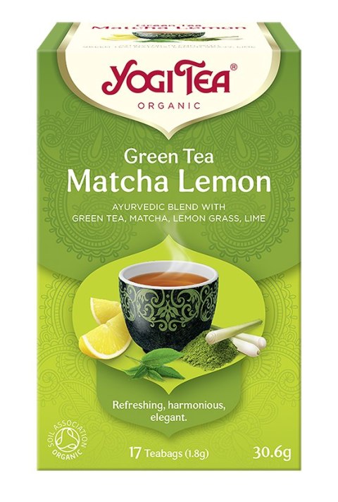 HERBATA ZIELONA Z CYTRYNĄ I MATCHĄ (GREEN TEA MATCHA LEMON) BIO (17 x 1,8 g) 30,6 g - YOGI TEA