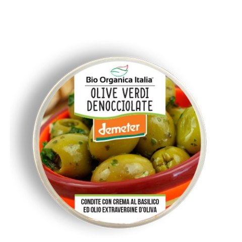 OLIWKI ZIELONE BEZ PESTEK Z ZIOŁAMI DEMETER BIO 125 g - BIO ORGANICA ITALIA