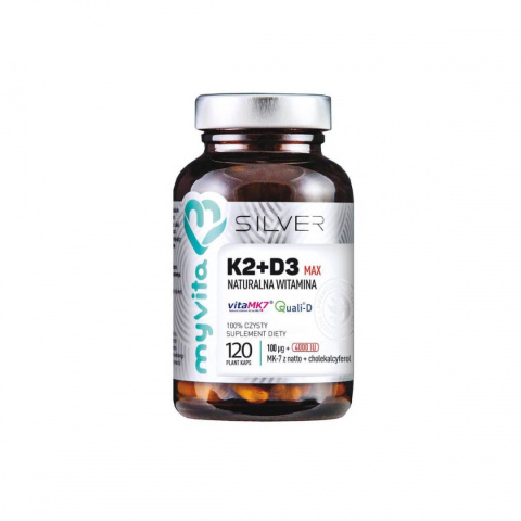 Witamina K2 100 mcg + D3 4000 IU FORTE (naturalna) 120 kapsułek MyVita Silver