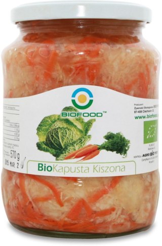 KAPUSTA KISZONA Z MARCHEWKĄ BEZGLUTENOWA BIO 700 g (500 g) - BIOFOOD