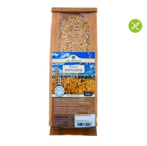 Kasza owsiana bezglutenowa BIO 500 g Pięć Przemian EkoIdea