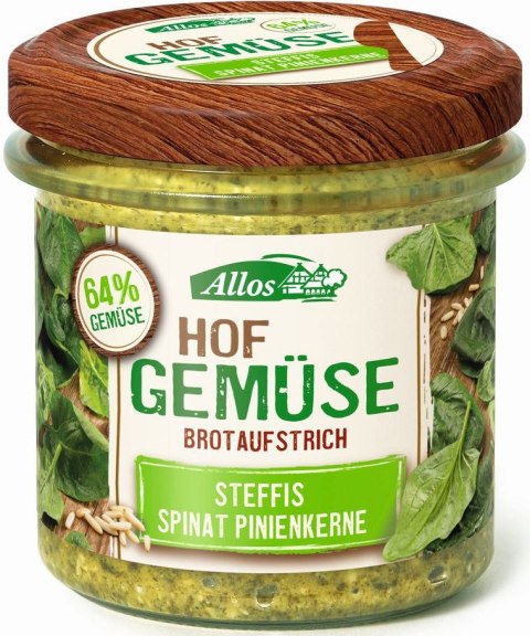 PASTA WARZYWNA ZE SZPINAKIEM I ORZESZKAMI PINIOWYMI BEZGLUTENOWA BIO 135 g - ALLOS