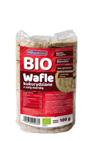 WAFLE KUKURYDZIANE Z SOLĄ MORSKĄ BIO 100 g - NATURAVENA