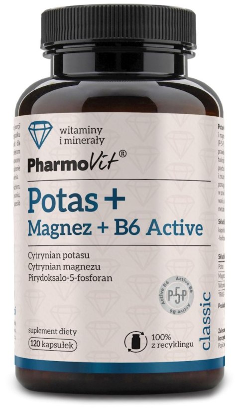 POTAS + MAGNEZ + WITAMINA B6 ACTIVE 120 KAPSUŁEK - PHARMOVIT (CLASSIC)
