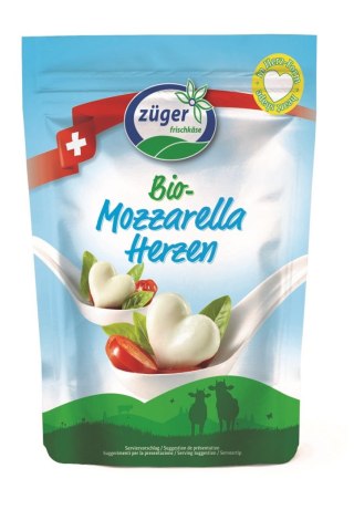 MOZZARELLA MINI W KSZTAŁCIE SERC BIO 260 g (130 g) - ZUGER