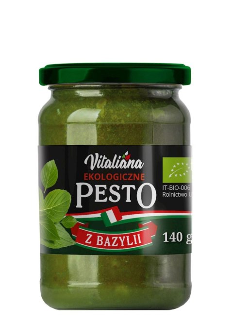 PESTO ZIELONE Z BAZYLII BIO 140 g - VITALIANA