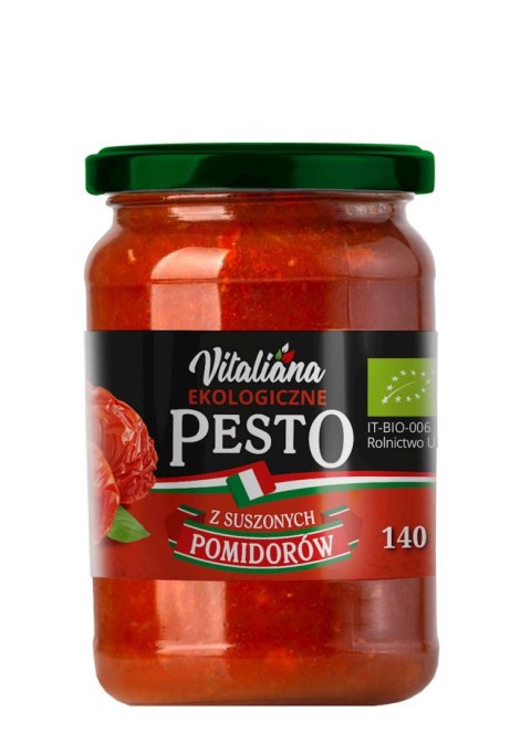 PESTO CZERWONE Z SUSZONYCH POMIDORÓW BIO 140 g - VITALIANA