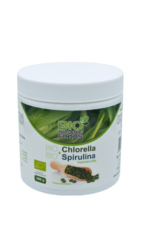 CHLORELLA PYRENOIDOSA + SPIRULINA BIO 700 TABLETEK - BIO ORGANIC FOODS