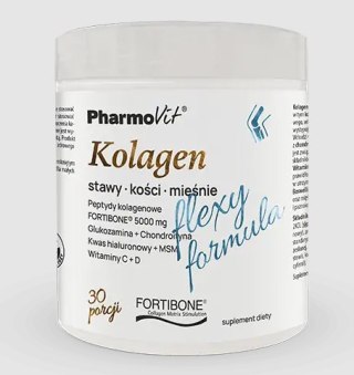 KOLAGEN O SMAKU BANANOWYM FLEXY FORMULA BEZGLUTENOWY W PROSZKU 196 g - PHARMOVIT
