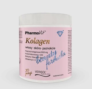 KOLAGEN O SMAKU BRZOSKWINIA - BANAN BEAUTY FORMULA BEZGLUTENOWY W PROSZKU 174 g - PHARMOVIT