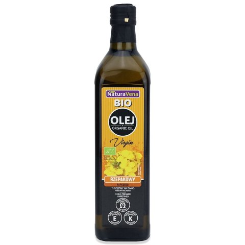 OLEJ RZEPAKOWY TŁOCZONY NA ZIMNO OMEGA-3 BIO 750 ml - NATURAVENA