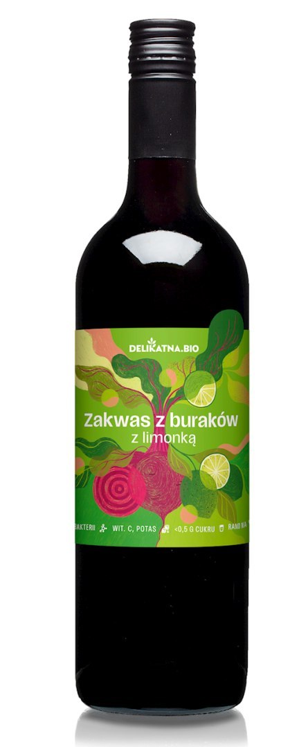 ZAKWAS Z BURAKÓW Z LIMONKĄ BIO 750 ml - DELIKATNA