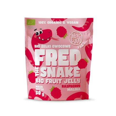 ŻELKI MALINA BEZ ŻELATYNY BIO 30 g - DIET-FOOD (FRED THE SNAKE)