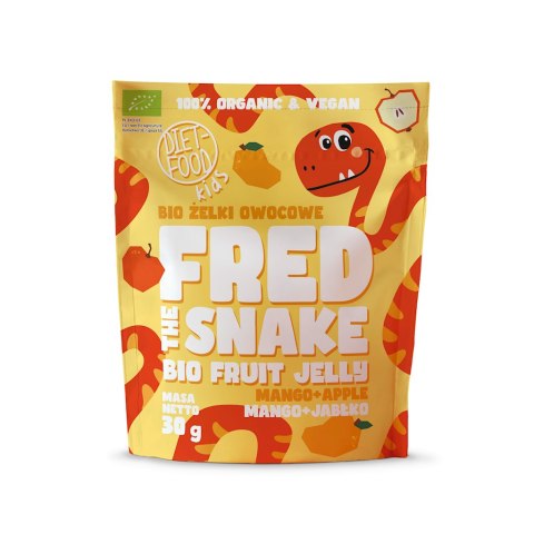 ŻELKI MANGO - JABŁKO BEZ ŻELATYNY BIO 30 g - DIET-FOOD (FRED THE SNAKE)