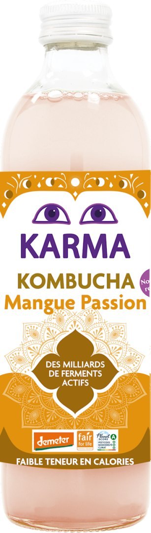 KOMBUCHA Z MANGO I MARAKUJĄ FAIR FOR LIFE DEMETER BIO 500 ml - KARMA KOMBUCHA