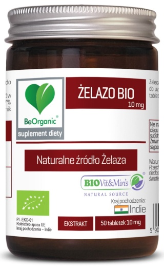 Naturalne żelazo BIO ekstrakt z liści curry10 mg – 50 tabl. BeOrganic