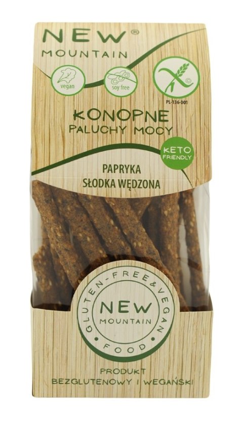 PALUCHY MOCY KONOPNE Z PAPRYKĄ SŁODKĄ WĘDZONĄ BEZGLUTENOWE 200 g - NEW MOUNTAIN