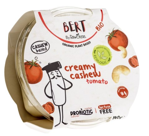 WEGAŃSKA ALTERNATYWA SERKA ŚMIETANKOWEGO Z ORZECHÓW NERKOWCA I POMIDORÓW BIO 140 g - BERT