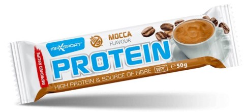 BATON PROTEINOWY O SMAKU KAWOWYM W CZEKOLADZIE MLECZNEJ BEZGLUTENOWY 50 g - MAXSPORT