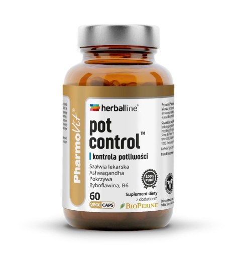 KAPSUŁKI NA KONTROLĘ POTLIWOŚCI (POT CONTROL) BEZGLUTENOWE 60 szt. - PHARMOVIT (HERBALLINE)