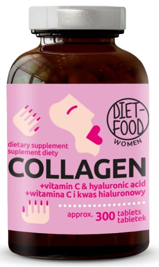 KOLAGEN + KWAS HIALURONOWY 300 TABLETEK - DIET-FOOD