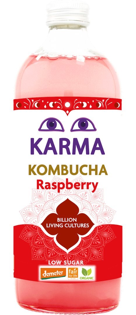 KOMBUCHA O SMAKU MALINOWYM FAIR FOR LIFE DEMETER BIO 1 L - KARMA KOMBUCHA