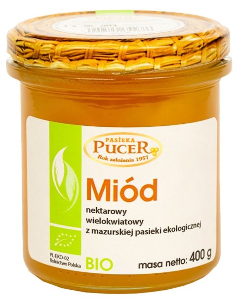 MIÓD WIELOKWIATOWY BIO 400 g - PASIEKA PUCER