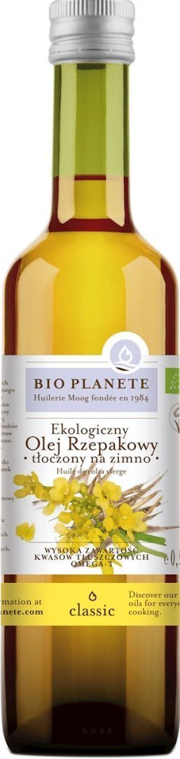 OLEJ RZEPAKOWY TŁOCZONY NA ZIMNO OMEGA-3 BIO 500 ml - BIO PLANETE