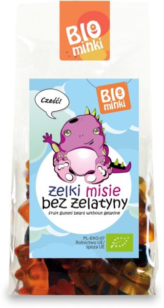 ŻELKI MISIE BEZ ŻELATYNY BEZGLUTENOWE BIO 100 g - BIOMINKI