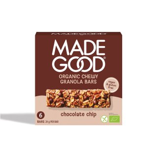 BATONIKI GRANOLA CRUNCHY Z CZEKOLADĄ BEZGLUTENOWE BIO (6 x 24 g) 144 g - MADEGOOD