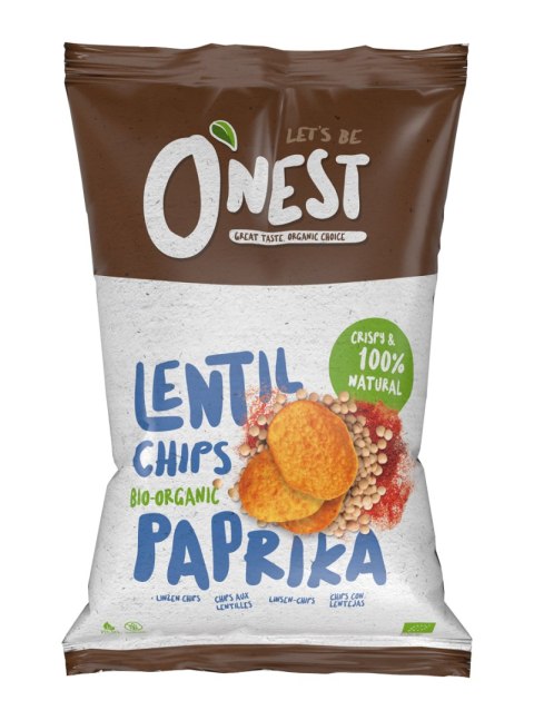 CHIPSY Z SOCZEWICY PAPRYKOWE BEZGLUTENOWE BIO 75 g - O'NEST