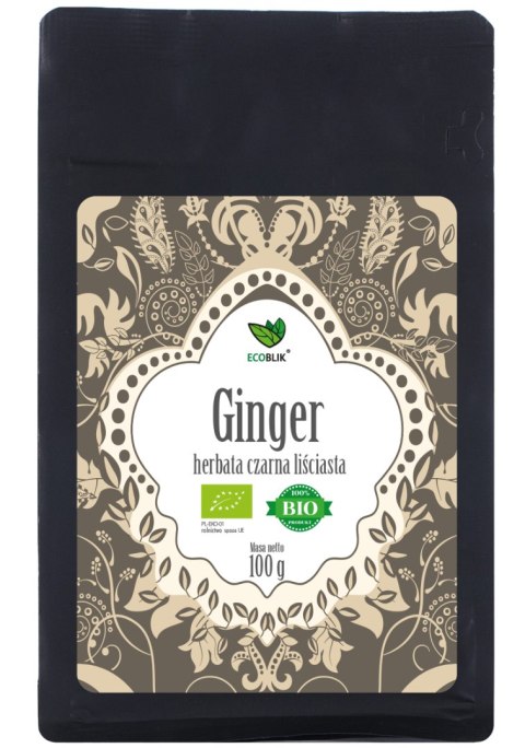 HERBATA CZARNA LIŚCIASTA IMBIROWA BIO 100 g - ECOBLIK