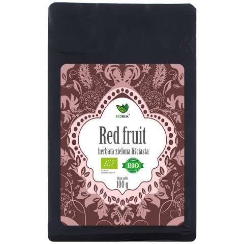 HERBATA ZIELONA LIŚCIASTA CZERWONE OWOCE BIO 100 g - ECOBLIK