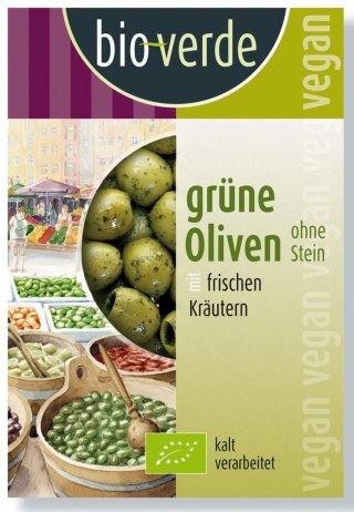 OLIWKI ZIELONE BEZ PESTEK Z ZIOŁAMI BIO 150 g - BIO-VERDE