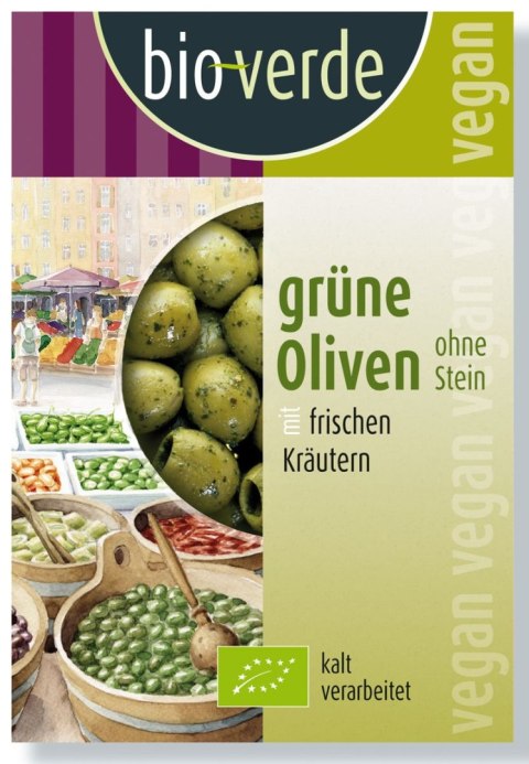OLIWKI ZIELONE BEZ PESTEK Z ZIOŁAMI BIO 150 g - BIO-VERDE