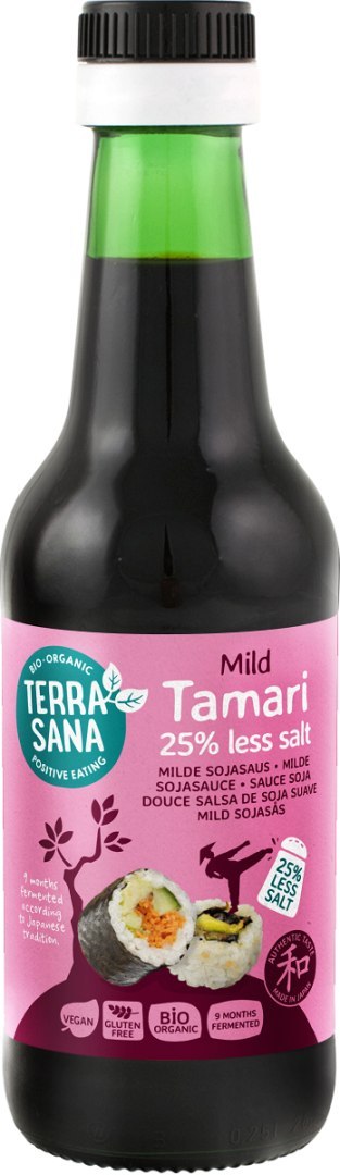 SOS SOJOWY TAMARI ŁAGODNY 25 % MNIEJ SOLI BEZGLUTENOWY BIO 250 ml - TERRASANA