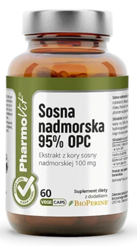 SOSNA NADMORSKA EKSTRAKT (100 mg) BEZGLUTENOWY 60 KAPSUŁEK - PHARMOVIT (CLEAN LABEL)