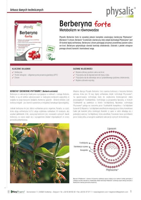 BERBERYNA FORTE 30 TABLETEK - PHYSALIS