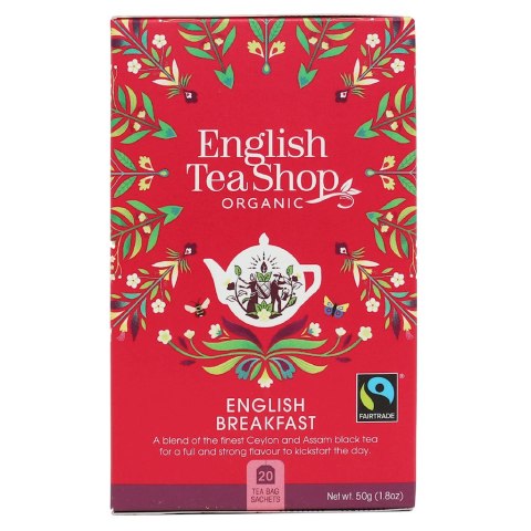 HERBATA CZARNA ENGLISH BREAKFAST FAIR TRADE BIO (20 x 2,5 g) 50 g - ENGLISH TEA SHOP ORGANIC