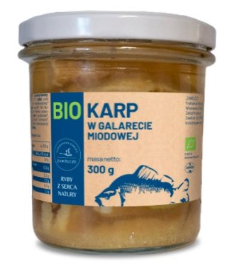 KARP W GALARECIE MIODOWEJ BIO 300 g (SŁOIK) - GOSPODARSTWO RYBACKIE ZAWÓLCZE (NA ZAMÓWIENIE)