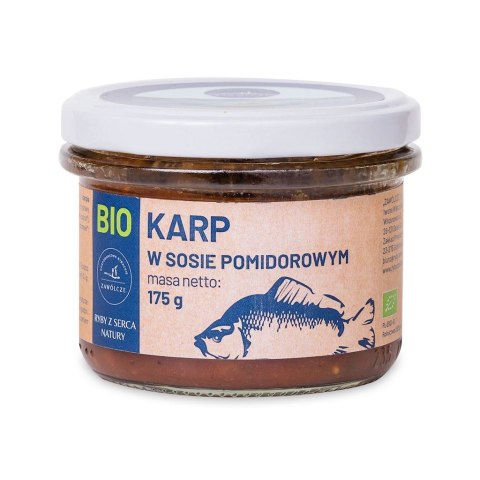 KARP W SOSIE POMIDOROWYM BIO 175 g (SŁOIK) - GOSPODARSTWO RYBACKIE ZAWÓLCZE (NA ZAMÓWIENIE)
