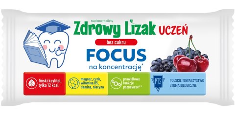 LIZAK O SMAKU WIŚNIA - JAGODA NA KONCENTRACJĘ BEZ CUKRU BEZGLUTENOWY 6 g - MNIAM MNIAM STARPHARMA (UCZEŃ FOCUS)